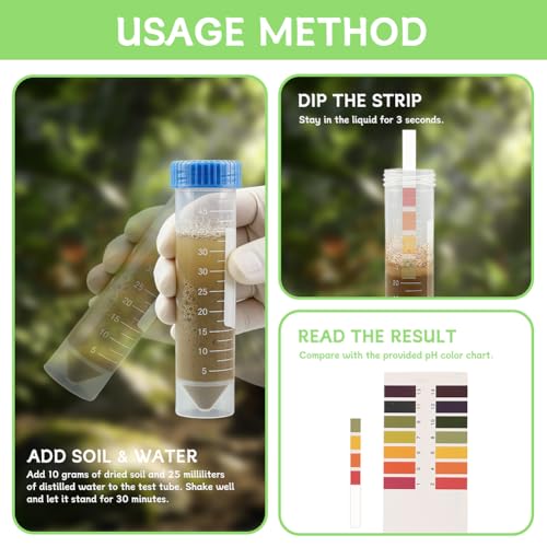 Moisture Meter for Plants, Soil Moisture Meter with pH Strips, No Battery