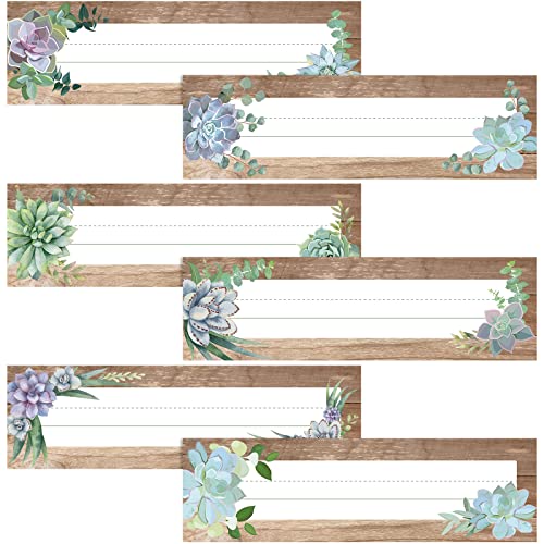 Yexiya 48 Pcs Succulent Desk Name Name Tags Retro Labels for Classroom - style: Retro