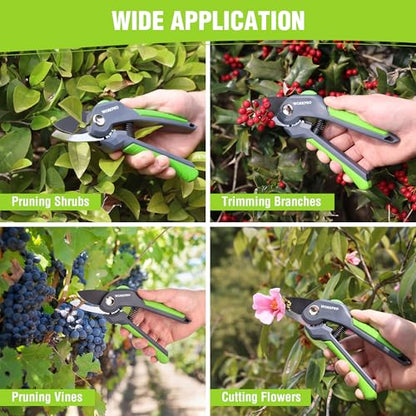 WORKPRO 8.5" Bypass Pruning Shear, Garden Scissors & Clippers