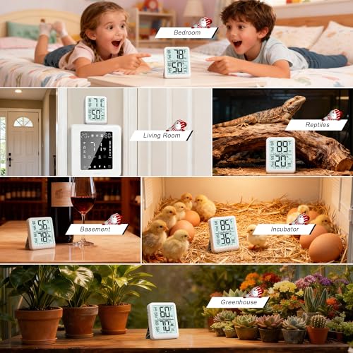 Antonki Room Thermometer Indoor Hygrometer, Temperature and Humidity Meter - color: White（ new version)