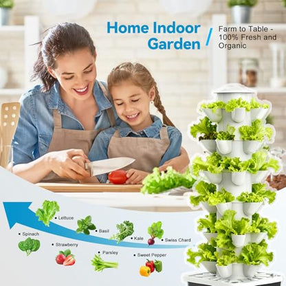 JESLED 6 Tiers Hydroponics Growing System Kits with 4 LED Grow Lights