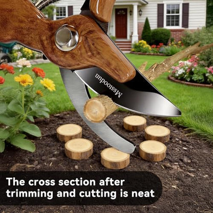 Bypass Pruning Shears with 5/8-Inch Cut Capacity, Sharp SK5 Blade Garden Pruners for Flowers, Shrubs & Branches - style: Wood Grain