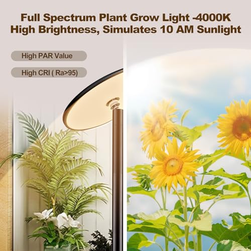 Grow Lights for Indoor Plants, 40W Full Spectrum Tall Grow Light, 85 Inch - size: 2300-6500K with 4/8/12H Timer