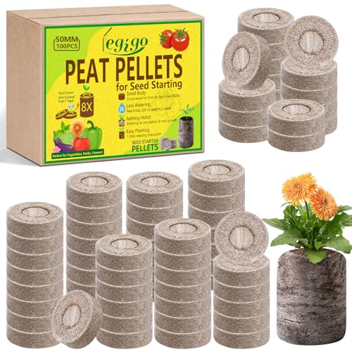 Legigo 100 Pcs 50mm Peat Pellets for Seedlings, Seed Starter Soil Pods - size: 50mm