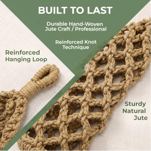 2 Pack Macrame Wall Hanging Plant Holder, Woven Basket Wall Planter for Indoor Greenery, Suitable for 4 Inch Small Plant Pots