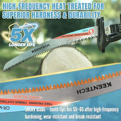 KEENTECH 12" Arc-Shaped Reciprocating Saw Blades, Fast Wood & Tree Pruning - size: 12"