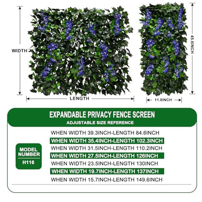 Expandable Privacy Fence Screen for Balcony Patio Outdoor Porch - color: BEGONIA-BLUE