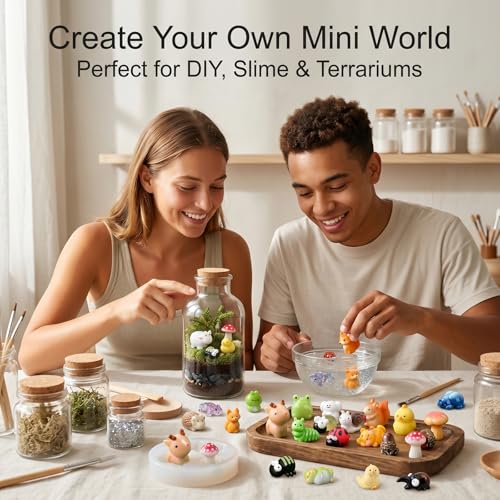 Zerobe 40Pcs Mini Forest Animal Figurines: Resin Fairy Garden Accessories - color: Forest