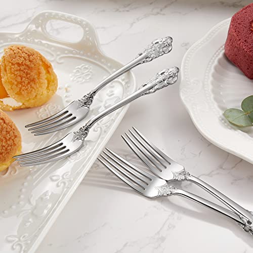 KEAWELL Luxury 4-Piece 5.9-Inch 18/10 Appetizer Forks (Silver) - color: Silver