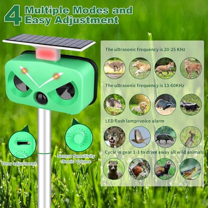Ultrasonic Cat Repellent with Motion Detection and LED Flashing Light Sound