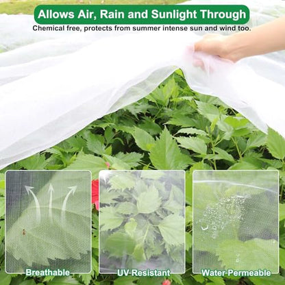 KLEWEE 10 x 50 FT Garden Mesh Netting, Ultra Fine Mesh Plant Netting Covers