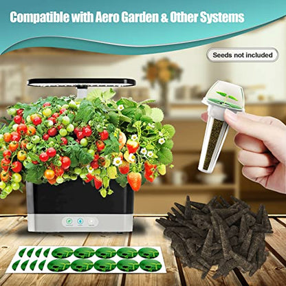 Haligo 124 pcs Seed Pod Kit for Aerogarden, Grow Anything Kit for Indoor Hydroponics Garden, Hydroponics Supplies with 50 Grow Sponges, 50 Pod Labels, 12 Baskets, 12 Planting Domes - size: 124pack