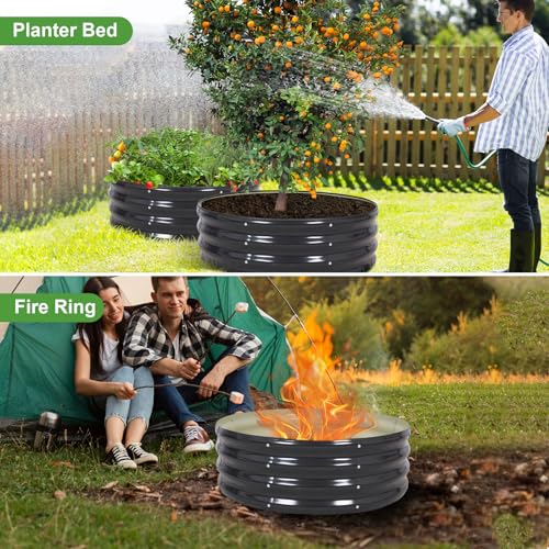 Galvanized Raised Garden Bed- 2Pcs 3x3x1FT Planter Boxes, Grey - color: Gray, size: 3x3x1FT
