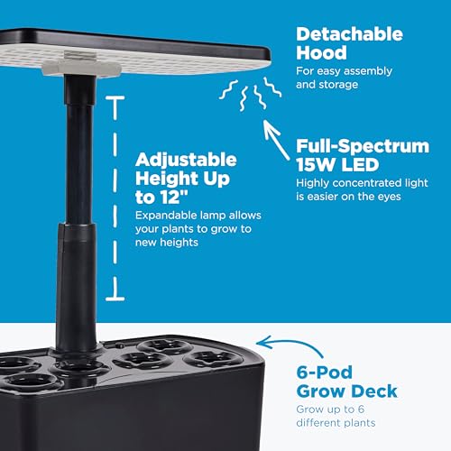 AeroGarden Harvest Lite, Black - color: Black, style: Harvest Lite