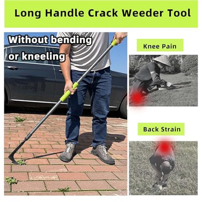 Crack Weeder, 48" Long Handle Crevice Weeding Tool with Soft Grip
