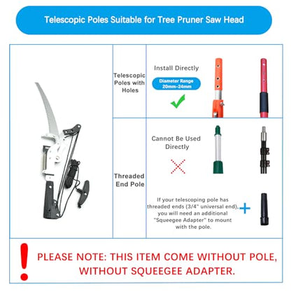 BAYTORY Extendable Tree Pruner Shears Head and Saw without Pole