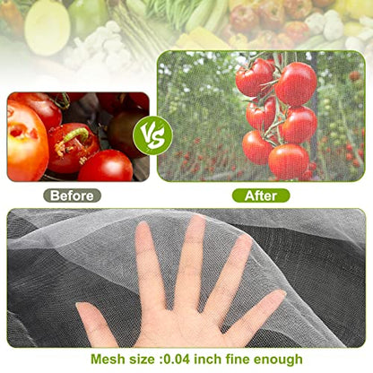 RIFNY Garden Netting for Raised Beds Garden Protection Plant, 2 Pcs 8x24Ft - color: White-2 Pack, size: 8x24 ft
