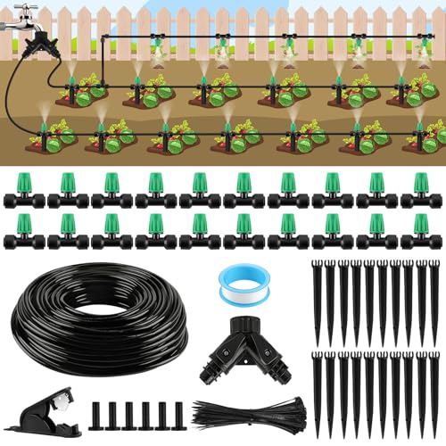 Kalolary 75FT Quick-Connect Drip Irrigation System Kit - size: 75FT Drip Irrigation System Kit