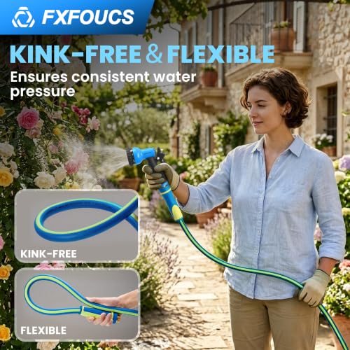 Garden Hose 25ft x 5/8", Heavy Duty Water Hose, Kink Resistant - color: Blue, size: 25FT