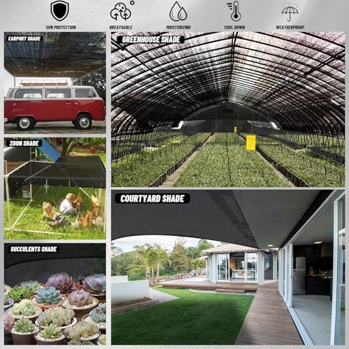 Cool Area Sun Shade Cloth with Grommets for Garden, 55% 6.5x16.5ft, Black - color: 55% Shade-Black, size: 6.5FTx16.5FT
