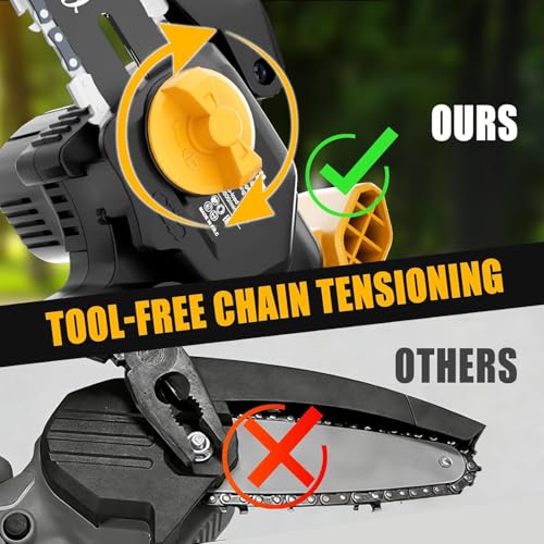 Mini Chainsaw Compatible with DeWalt 20V MAX Battery - color: Yellow