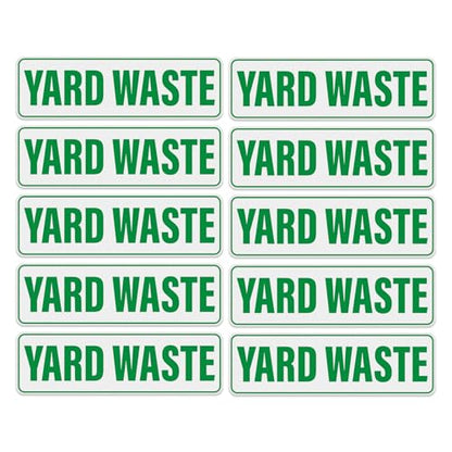 10 Pack Yard Waste Stickers 10" × 3" Self-Adhesive Waterproof Vinyl