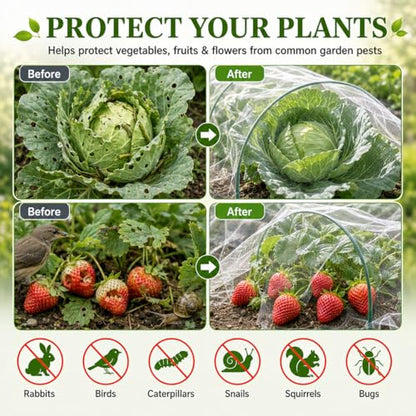 10 ft x 50 ft Garden Mesh Netting,Ultra Fine Plant netting for garden protection, garden netting for raised beds Vegetables,Bird Insect Nettings for Gardening, Blueberry Bush Strawberry Nettings Cover - size: 10 ft x 50 ft