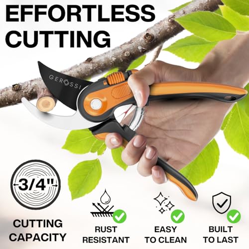 Bypass Pruning Shears and Hand Pruners for Gardening, Garden Clippers