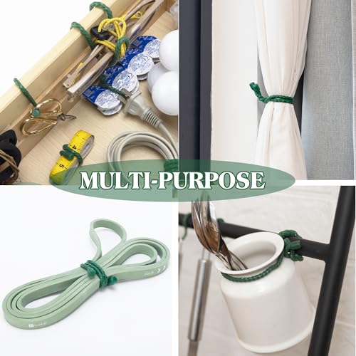 8PCS 4 Inch Silicone Cable Ties, Reusable Bendable Rubber Twist Ties - color: Pine Green, size: 4in(8pcs)