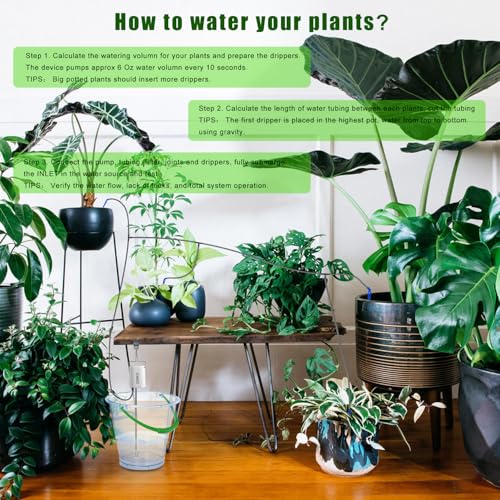 DOMICA Automatic Plant Waterer Indoor Self Watering System for 16 Potted Plants, Auto Drip Irrigation Kit Water Timer