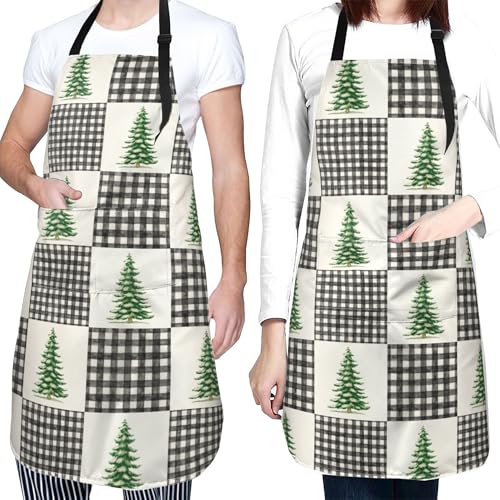 Art Apron with Pocket for Women Men - color: Buffalo Checks