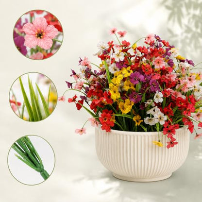 Artificial Flowers 24 Pcs, Multiple Styles with Monkey Grass & Eucalyptus - color: 6 Colors Monkey Grass + Eucalyptus