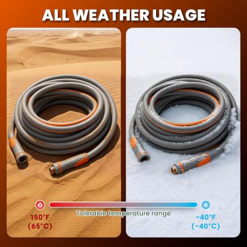 Garden Hose 5ft x 5/8", Heavy Duty Water Hose, Kink Resistant - color: Gray, size: 5FT