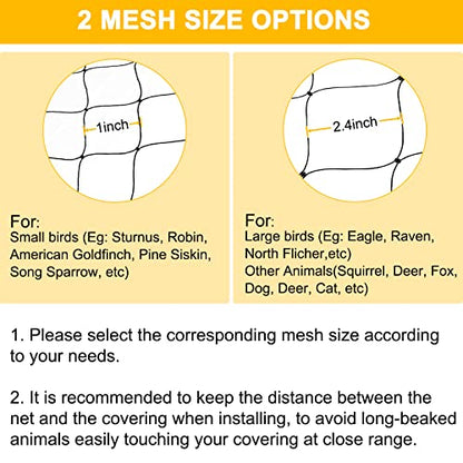 BSTPCOO Bird Netting for Chicken Coop, 25'x50' with 2.4" Square Mesh - size: 25'×50'-2.4''