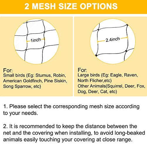 BSTPCOO 2.4" Mesh Bird Netting for Chicken Coop 50'x50', Poultry Netting - size: 50'×50'-2.4''