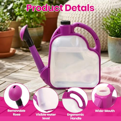 1 Gal Purple Clear Plastic Foldable Watering Can - color: Purple, size: PURPLE-4L