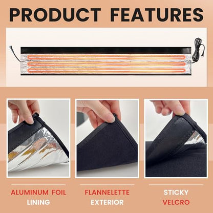 3ft Stickable Waterproof Water Pipe Heat Blanket, Max Temp 140°F - style: 3ft