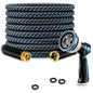 Garden Hose 25FT Lightweight Kink-Free Thick Grip Outdoor (Blue+Black) - color: Blue