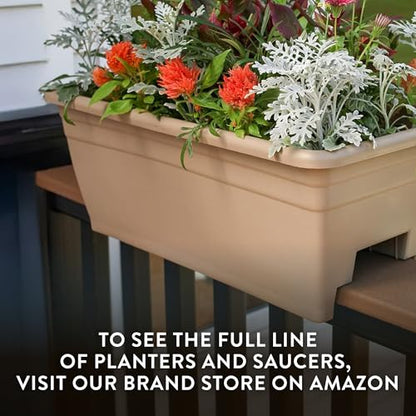 The HC Companies Deck Rail Deck Rail Planter Box, 24 Inch, Black, 1-Pack - color: Black
