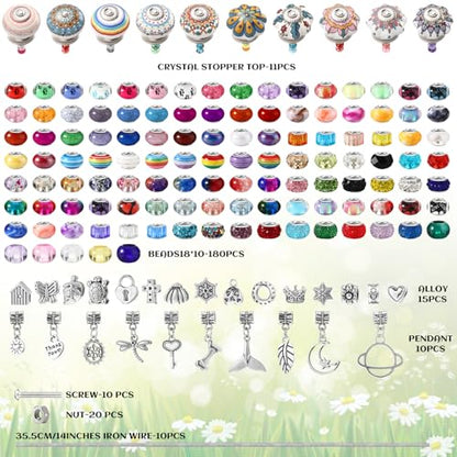 Silipull 255 Pcs 14 Inch Garden Stakes Decorative Ceramic Mushroom and Pumpkin Round Beaded Garden Stakes Decor Fairy Sticks for Indoor Outdoor Yard Lawn Pathway Patio Decoration - style: Stylish