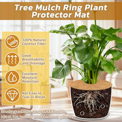 Legigo 10 Pack Coconut Fiber Mulch Ring Tree Plant Protector Mat, 11.8 Inch - color: 10 Pack, size: 11.8 Inch