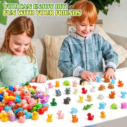 90 Pcs Mini Resin Animals 90 Styles Tiny Small Animal Figures to Hide - color: 90pcs Different Styles