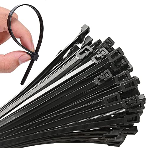 200Pcs 8Inch Heavy Duty Industrial Reusable Cable Wrap Ties - size: Reusable 8Inch 200Pcs