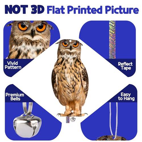 Owl to Keep Pigeons Away, 3 Pack Fake Owls to Scare Pigeon - color: Angry Owls 3pc