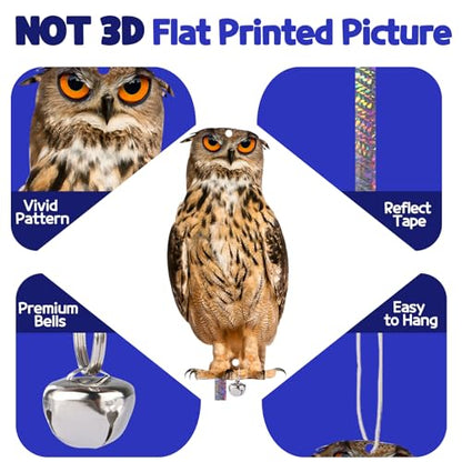 Owl to Keep Pigeons Away, 5 Pack Fake Owls to Scare Pigeon - color: Angry Owls 5pc