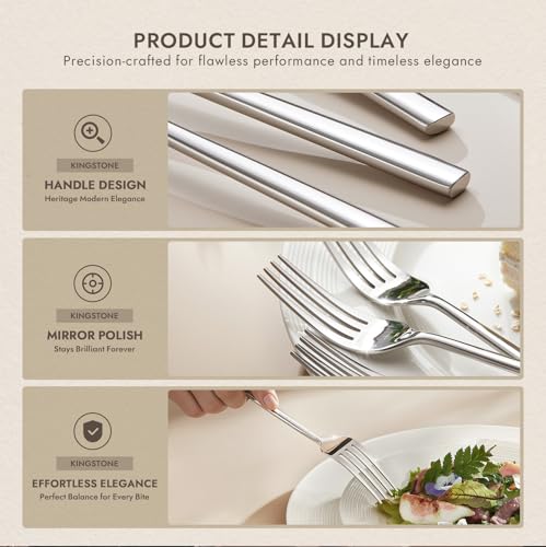 KINGSTONE 12 Piece Dinner Forks Set, Stainless Steel Forks - size: 12-Piece, style: Dinner Forks