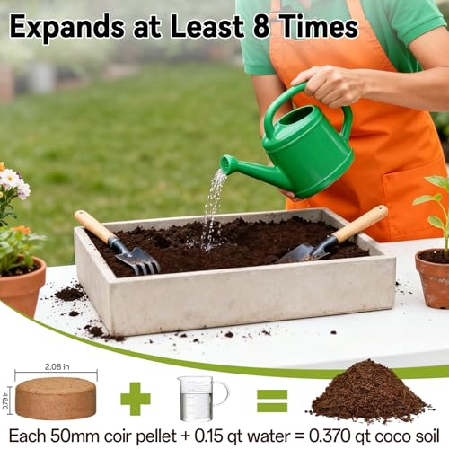 ZeeDix 50 Pack 50mm Organic Coco Coir Pellets Seed Starter Soil - size: 50mm-50pack