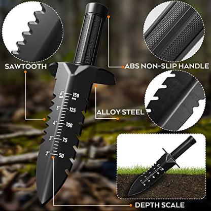 INCLY Metal Detector Shovel, Heavy Duty Double Serrated Edge Digging Tool