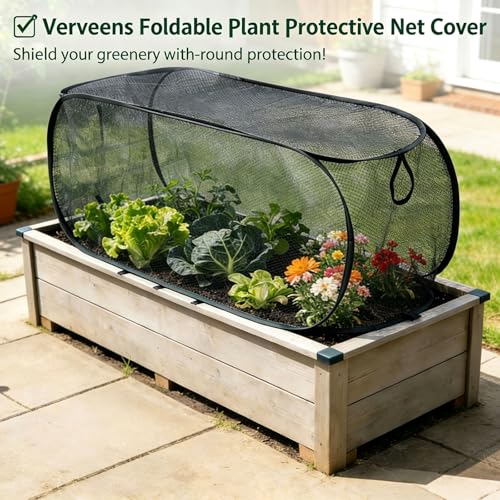 2 Pack Pop Up Garden Row Cover, 39x18x16 for Raised Beds - color: Black-1