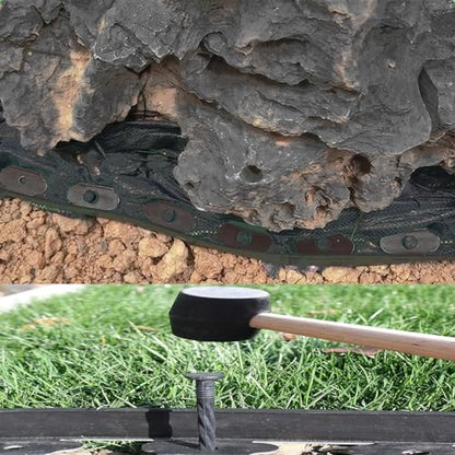Garden Landscape Edging - 60 FT Black, 60 Spikes, 2 Inch Tall - size: 60ft edging